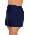 ISLAND ESCAPE PLUS SIZE TUMMY-CONTROL SWIM SKIRT, CREATED FOR MACY'S