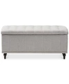 Furniture Kaylee Button-tufted Storage Ottoman Bench In Greyish Beige