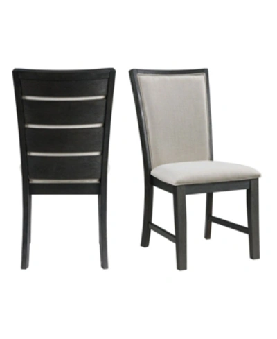 Picket House Furnishings Jasper Dining Slat Back Side 2 Piece Chair Set In Black
