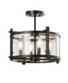 Jonathan Y Hampdon Modern Drum Led Flush Mount In Black