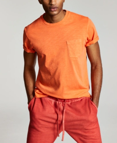 Sun + Stone Men's Garment-dyed Pocket T-shirt, Created For Macy's In Solar Flare