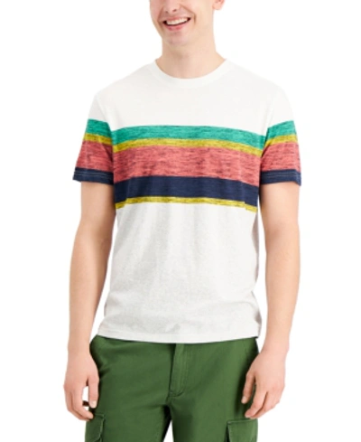 Sun + Stone Men's Space-dyed Stripe T-shirt, Created For Macy's In Bright White