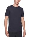 Hugo Boss Cotton-silk Regular-fit T-shirt With Geometric Pattern In Dark Blue
