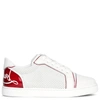 Christian Louboutin Fun Vieira Printed Pvc-trimmed Perforated Leather Sneakers In Bianco Loubi