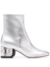 Nicholas Kirkwood Jj Crystal-embellished 55mm Ankle Boots In Silber