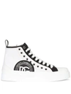 Dolce & Gabbana Two-tone Portofino Canvas Sneakers In Weiss