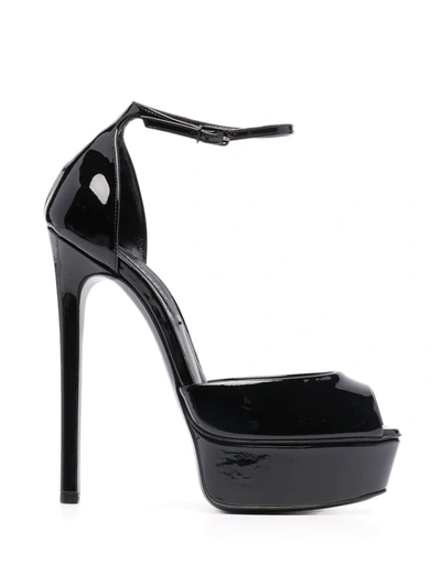 Casadei Flora Stiletto Sandals In Schwarz