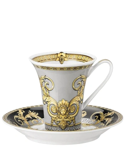 Versace X Rosenthal Prestige Gala Espresso Cup Set In Weiss