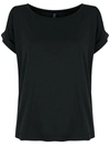 Lygia & Nanny Rolled-sleeve T-shirt In Schwarz