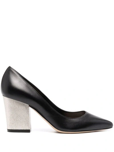 Sergio Rossi Nappa Seventy Block-heel Pumps In Schwarz