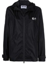 Golden Goose Daris Star Collection Logo Hooded Windbreaker In Schwarz