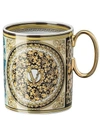 Versace Barocco Mosaic Mug With Handle In Weiss