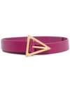Bottega Veneta Triangle-shape Buckle-fastening Belt In Rosa