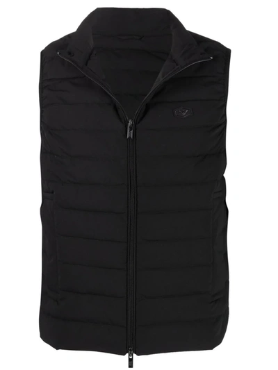 Emporio Armani Black Polyester Sleeveless Down Jacket