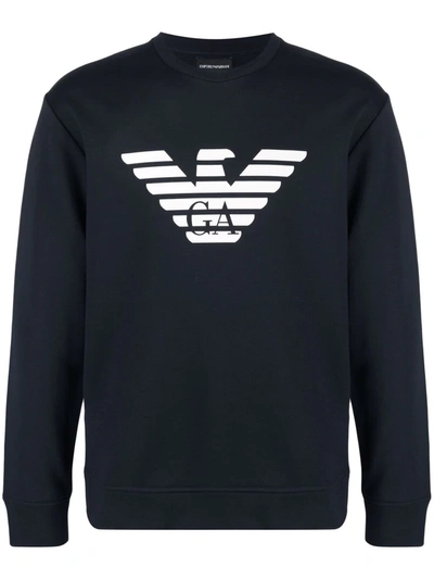 EMPORIO ARMANI LOGO-PRINT CREW-NECK SWEATSHIRT