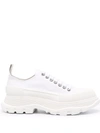 Alexander Mcqueen White Canvas Tread Slick Sneakers