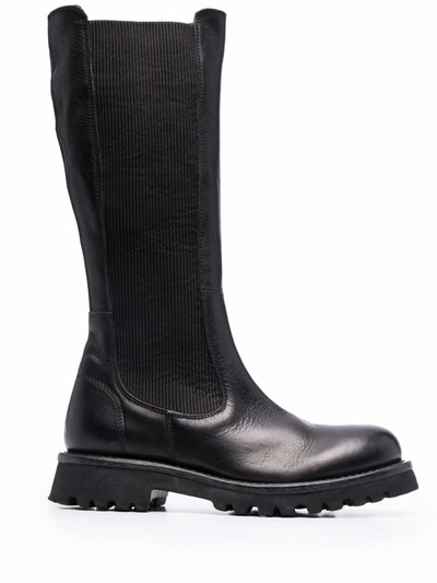 Moma Knee-length Leather Boots In Schwarz