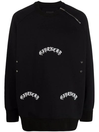 Givenchy Metallic Detailed Oversized Sweatshirt In Black