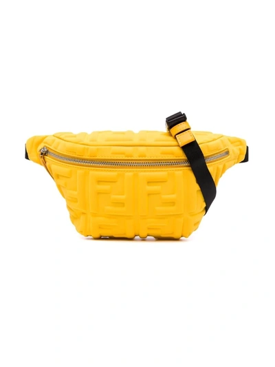 Fendi Embossed Logo Belt Bag In Gelb