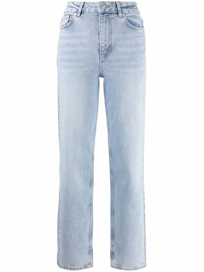 Ganni Straight-leg Jeans In Blau
