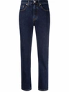 Levi's Womens Levis 501 Straight-leg High-rise Stretch-denim Jeans In Blau