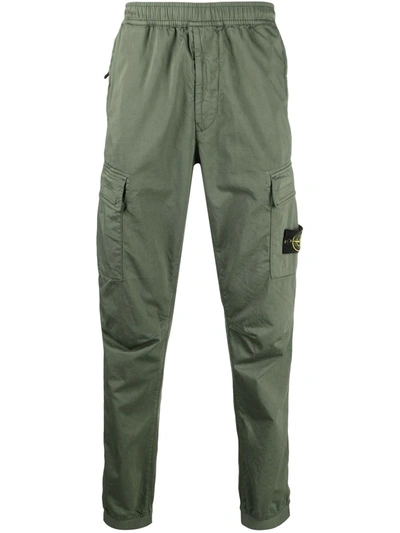 Stone Island Compass-patch Track Pants In Green
