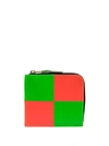 Comme Des Garçons Chequer Zipped Wallet In Orange