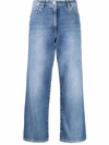 MSGM CROPPED WIDE-LEG JEANS