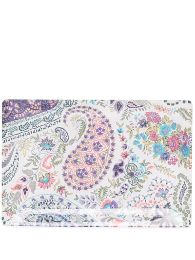 Etro Home Paisley Rectangular Tray In Weiss