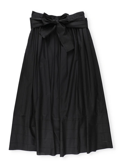 Fabiana Filippi Bow Long Skirt In Black