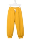 Fendi Embossed-logo Drawstring Track Pants In Yellow