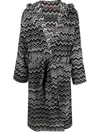 Missoni Zigzag-pattern Bath Robe In Grey