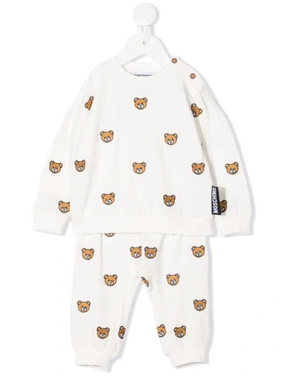 Moschino Babies' Logo Tracksuit Set In White