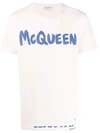 Alexander Mcqueen Graffiti Short Sleeve T-shirt In Cream