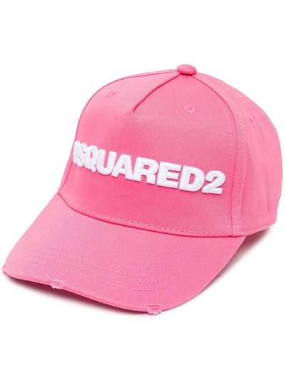 Dsquared2 Logo华达呢棒球帽 In Pink