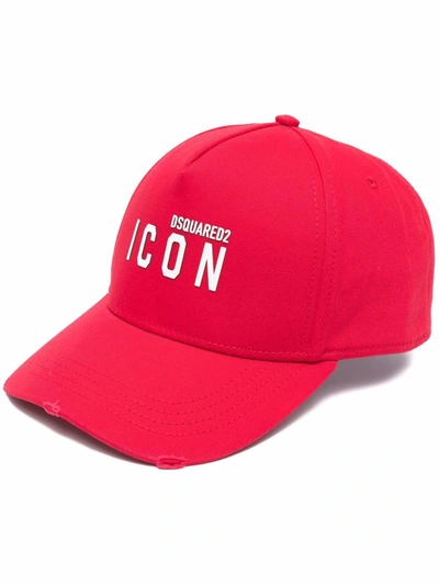 Dsquared2 Logo-print Six-panel Cap In Red