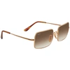 Ray Ban Rectangle 1969 Light Brown Gradient Unisex Sunglasses Rb1969 914751 54 In Brown / Gold