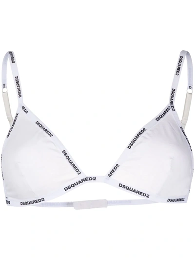 Dsquared2 Logo Trim Bra In White