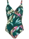 Lygia & Nanny Adriana Leaf-print Swimsuit In Green