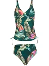 Lygia & Nanny Bruma Leaf-print Tankini In Green