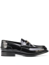 Alexander Wang Black Carter Logo Penny Loafers In Schwarz