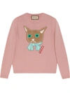 GUCCI GUCCI CAT PATCH WOOL JUMPER