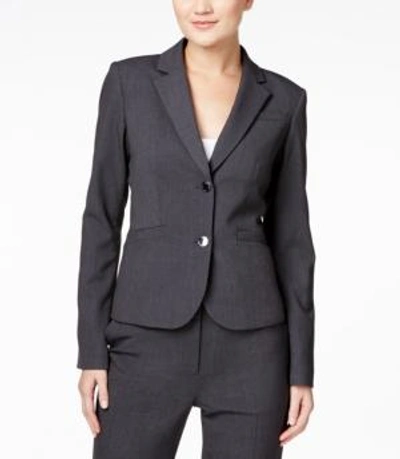 Calvin Klein Plus Size Two-button Jacket In Grey