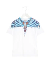 Marcelo Burlon County Of Milan White T-shirt For Boy With Iconic Wings In Multicolor