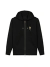 GIVENCHY CLASSIC FIT ZIPPED HOODIE WITH LOCK,BMJ0AZ3Y69 001 BLACK