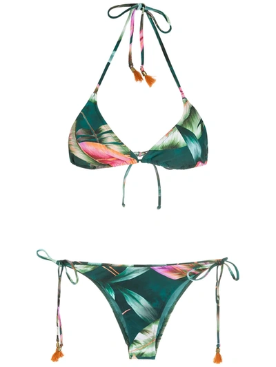 Lygia & Nanny Maya Floral-print Two-piece Bikini In Grün