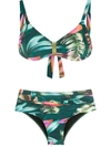 Lygia & Nanny Anne Leaf-print Bikini In Grün