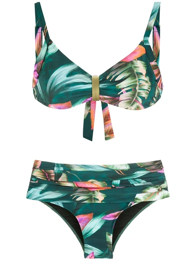 Lygia & Nanny Anne Leaf-print Bikini In Grün