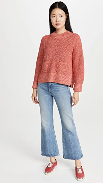 Alex Mill Hank Ribbed Cotton And Linen-blend Sweater In Red