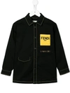 FENDI LOGO-EMBROIDERED COTTON SHIRT